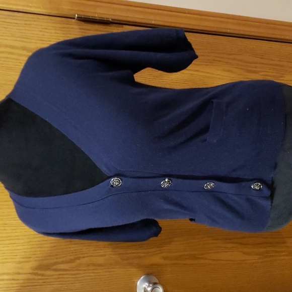 Talbots dark navy NEW with tags wool cashmere angora blend cardigan - Picture 1 of 7